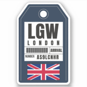 London Boarding Pass - England LGW Aufkleber