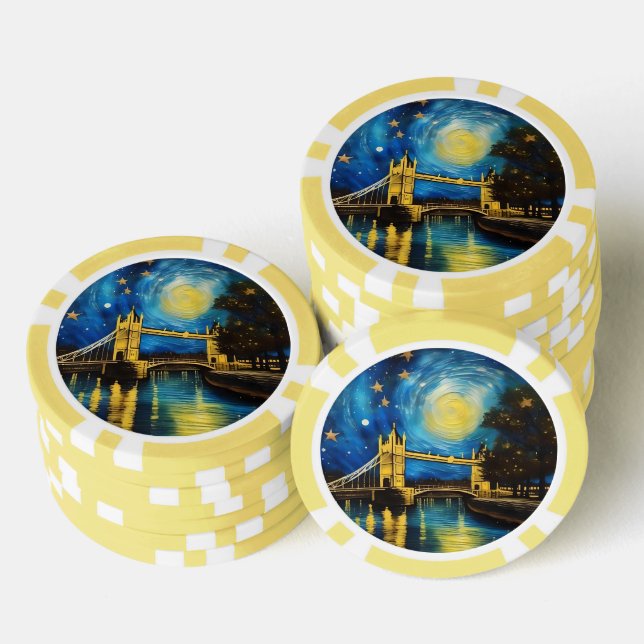 London Bridge Acrylic Art Pokerchips (Stapel)