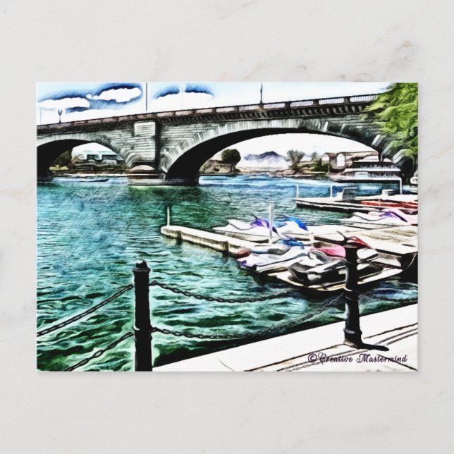 London Bridge am Lake Havasu City, Arizona Postkarte (Vorderseite)
