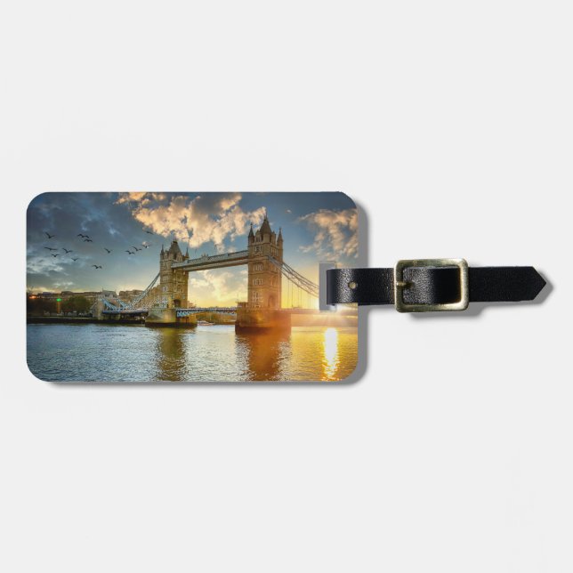 London Bridge bei Sunset Luggage Tag Gepäckanhänger (Vorderseite horizontal)
