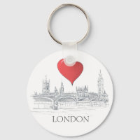 London Bridge Big Ben Skyline mit Red Heart