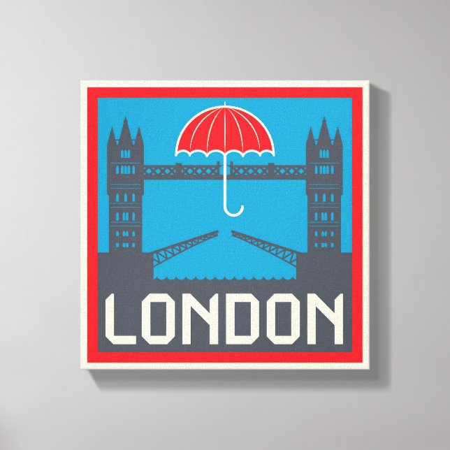 London Bridge mit Umbrella Leinwanddruck (Vorderseite)