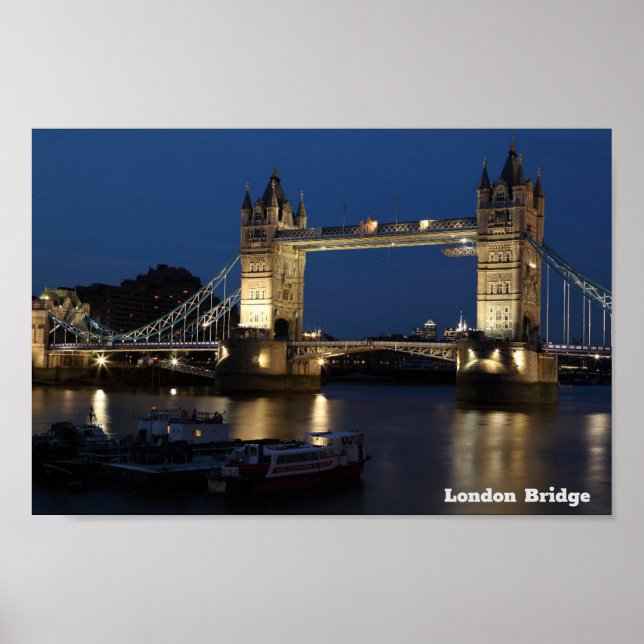 London Bridge. Night Sky Poster (Vorne)