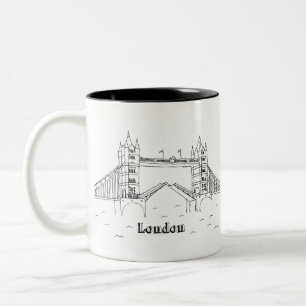 London Bridges Vacation Zeichn Vacation Art Train Zweifarbige Tasse