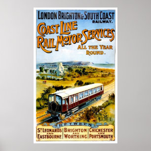 London, Brighton und Südküstenbahn, Vintage Poster