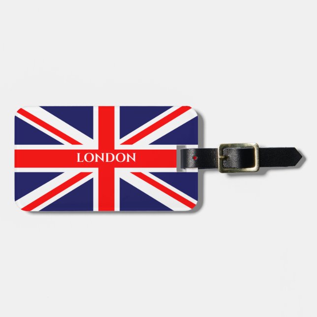 London Britische Flagge Gepäckanhänger (Vorderseite horizontal)