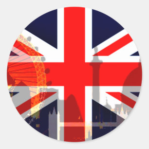 London-Britische Flagge_ Runder Aufkleber