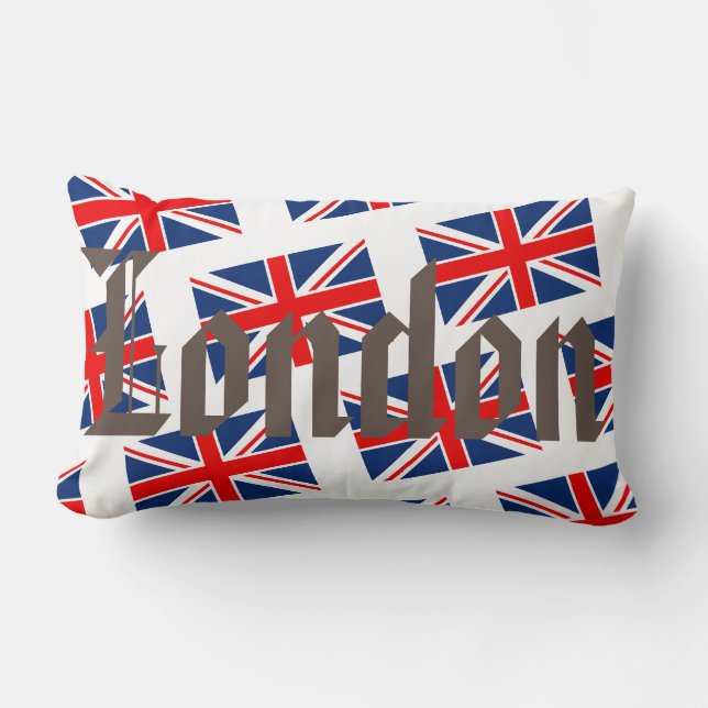 London British Flag Print Pattern Cushion Lendenkissen (Vorderseite)