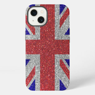 London British Union Jack Flag Glitter Stylisch iPhone 13 Hülle