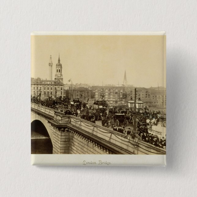 London-Brücke, c.1880 (Sepia-Foto) Button (Vorderseite)