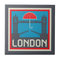 London-Brücke mit Regenschirm