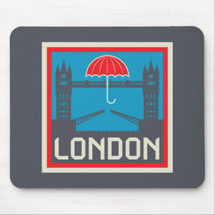 London-Brücke mit Regenschirm Mousepad