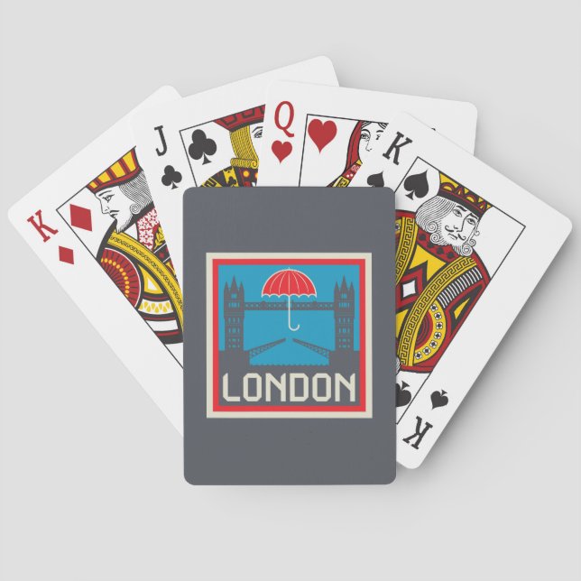 London-Brücke mit Regenschirm Spielkarten (Rückseite)