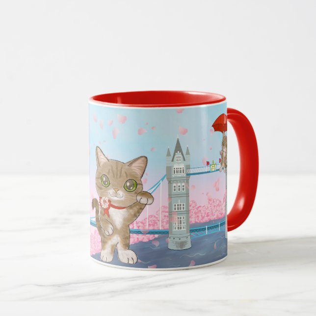 London-Brücken-Katze Tasse (VorderseiteRechts)
