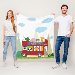London Bus Baby Blanket Fleecedecke