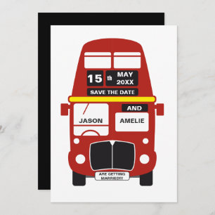 London Bus Black Save The Date