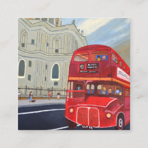 London Bus Business Card Quadratische Visitenkarte