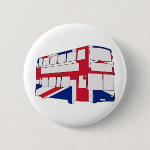 London-Bus mit Union Jack T-Shirts und Geschenken Button