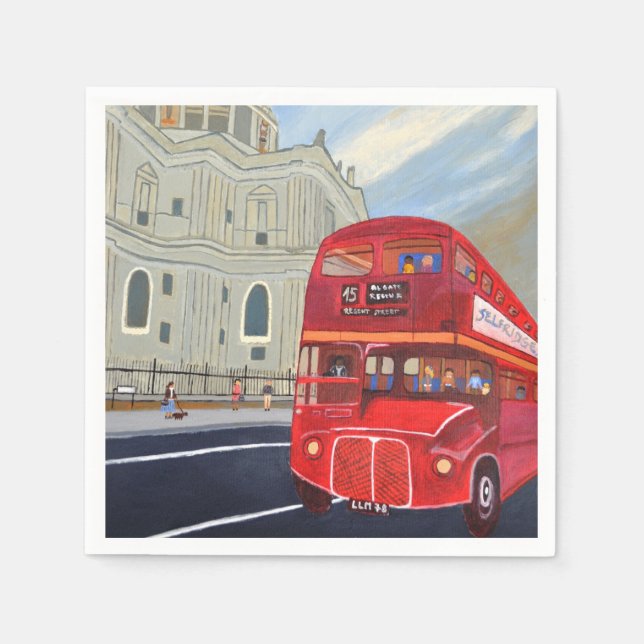 London Bus Paper Napkin Serviette (Vorderseite)