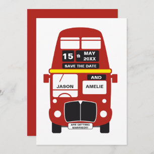 London Bus RED Save The Date