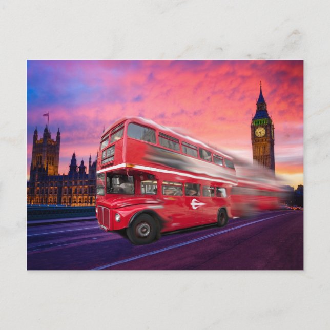 London Bus und Big Ben Postkarte (Vorderseite)