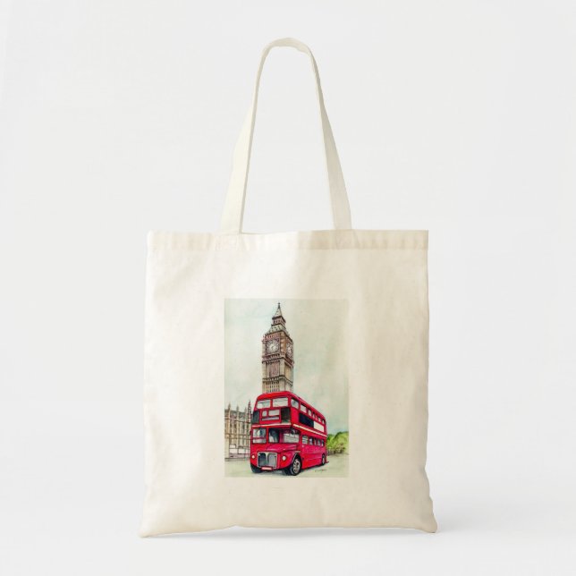 London-Bus und Big Ben Tragetasche (Vorne)