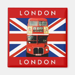 London Bus und Britische Flagge Magnet