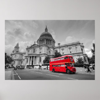 London Bus und St. Paul's Cathedral Poster
