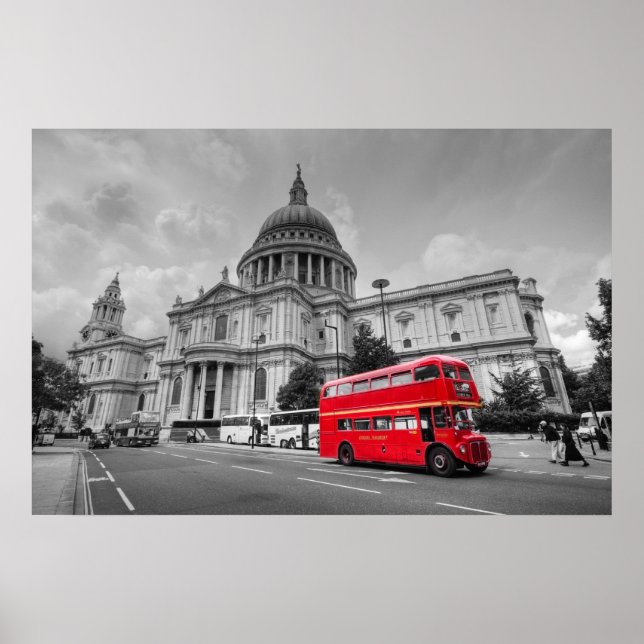 London Bus und St. Paul's Cathedral Poster (Vorne)
