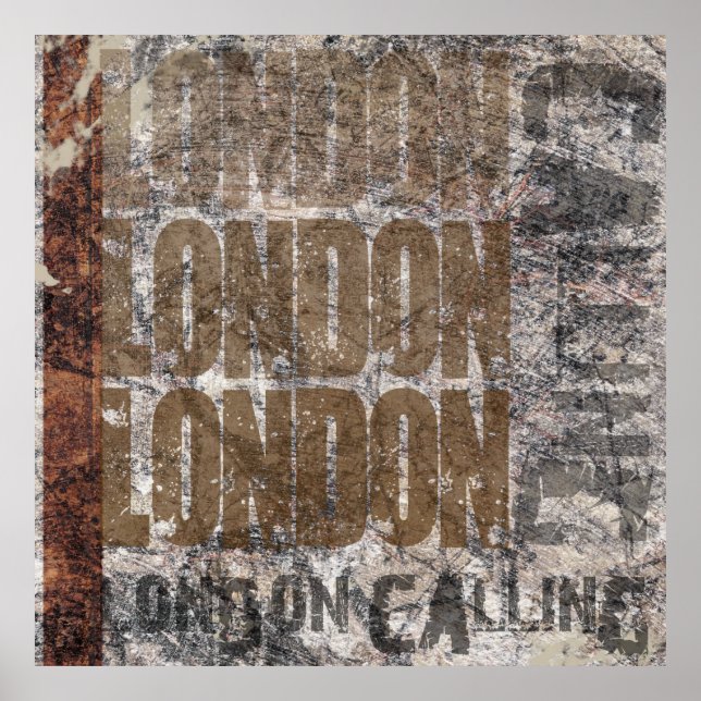London Calling Graphic Grunge Art Design Poster (Vorne)