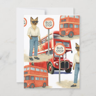 London Cat ist der Doppeldecker-Bus in London gewa Postkarte