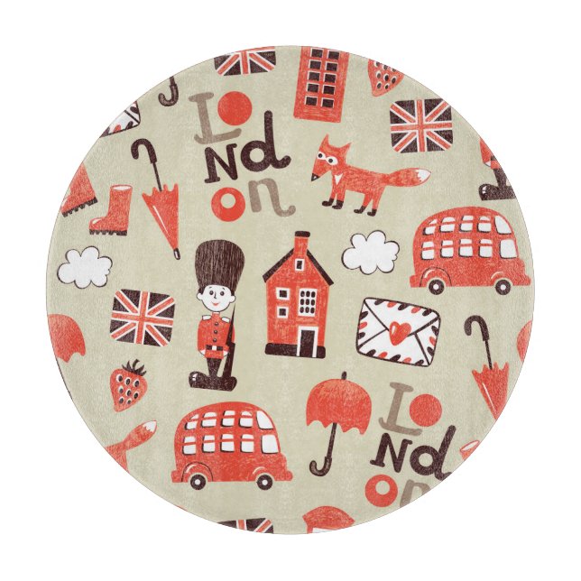 London Childish: Funny Pattern Design Schneidebrett (Vorderseite)