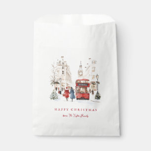 London Christmas Watercolor City Scene Geschenktütchen