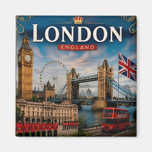 🧲 London City Break Erinnerung aus England 🏙️ Magnet