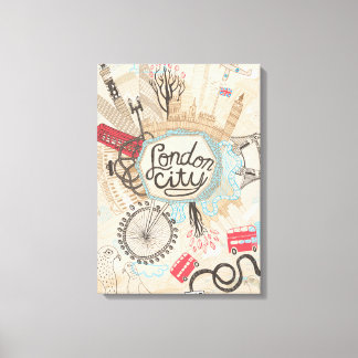 London City Doodle Art Leinwanddruck