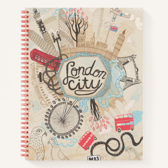 London City Doodle Art Notizbuch (Vorderseite)