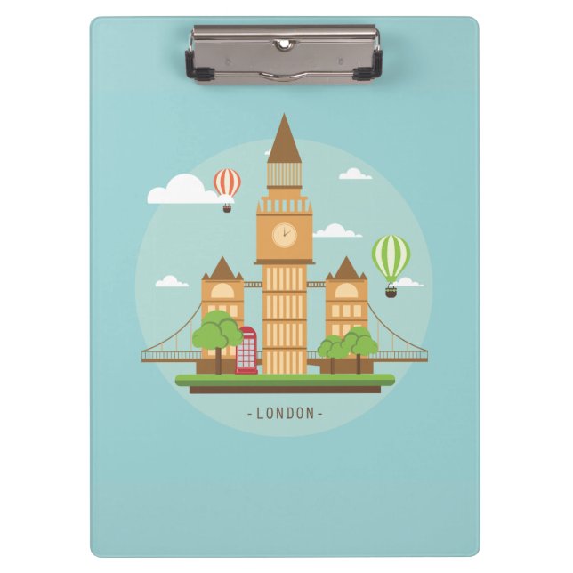 London City Illustration Klemmbrett (Vorderseite)