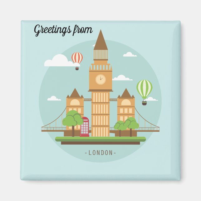 London City Illustration Magnet (Vorne)