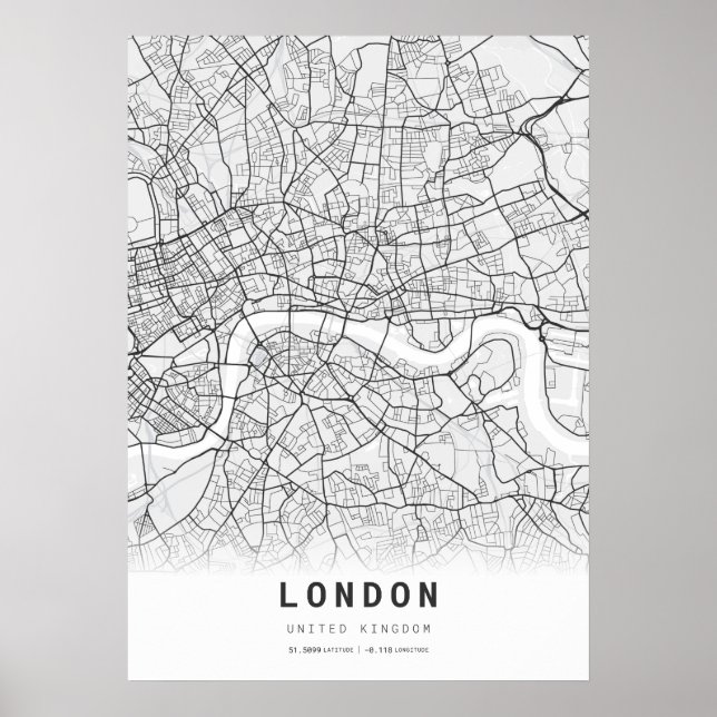 London City Map Poster (Vorne)