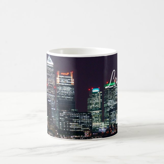 London City Night Skyline UK Travel Kaffeetasse (Mittel)