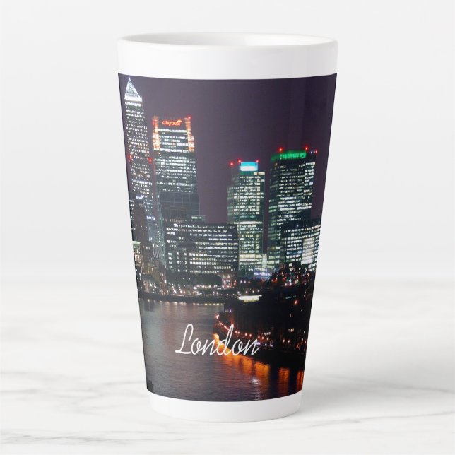 London City Night Skyline UK Travel Milchtasse (Vorderseite)