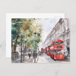 London City Red Bus England Reisekarte Postkarte