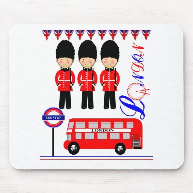 London City UK Red White Union Jack Niedlich Mousepad (Vorne)
