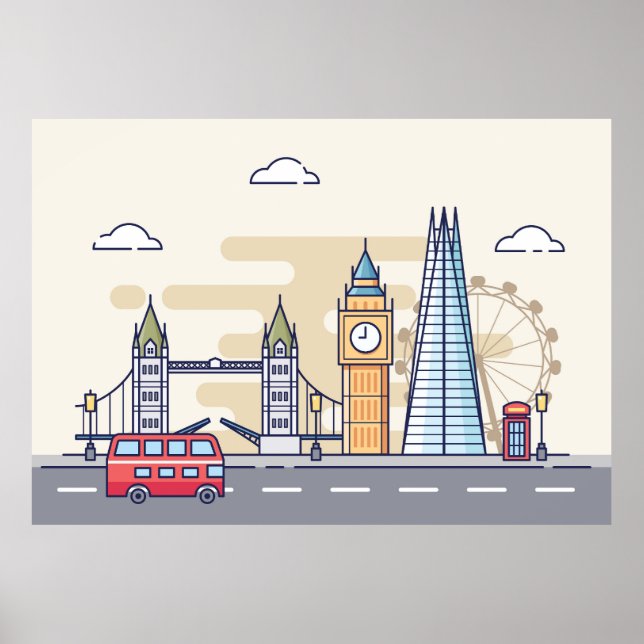 London Cityscape Poster (Vorne)