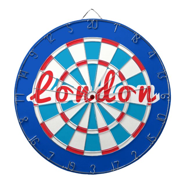 LONDON Classic Blue Red White Patriotic Design Dartscheibe (vorne)