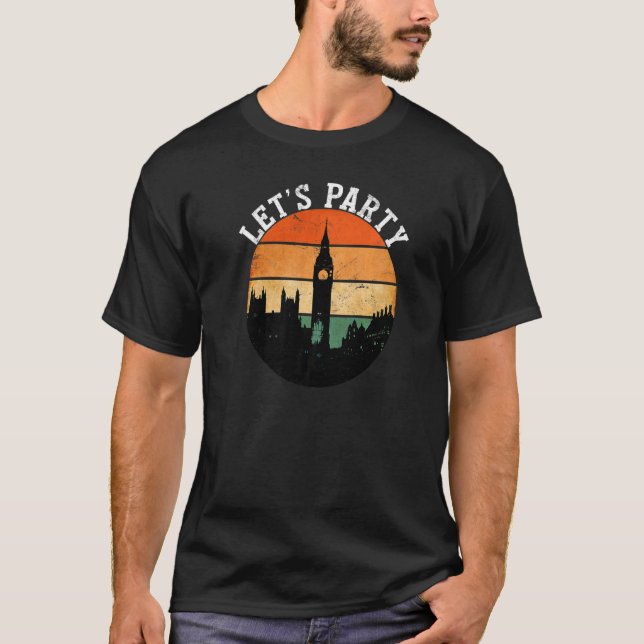 London Clock Parlament Vintag T-Shirt (Vorderseite)