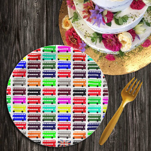 London color & Double Decker Bus / Children Party Pappteller