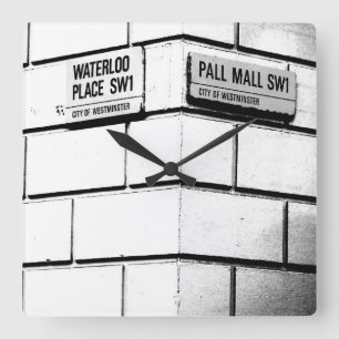 London Corner Quadratische Wanduhr