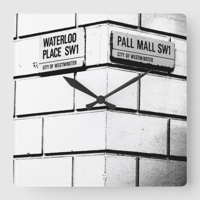 London Corner Quadratische Wanduhr (Vorderseite)