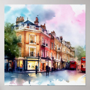 London - Covent Garden Piazza, (C), Aquarell Poster